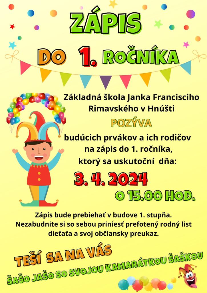 Zápis detí do prvého ročníka